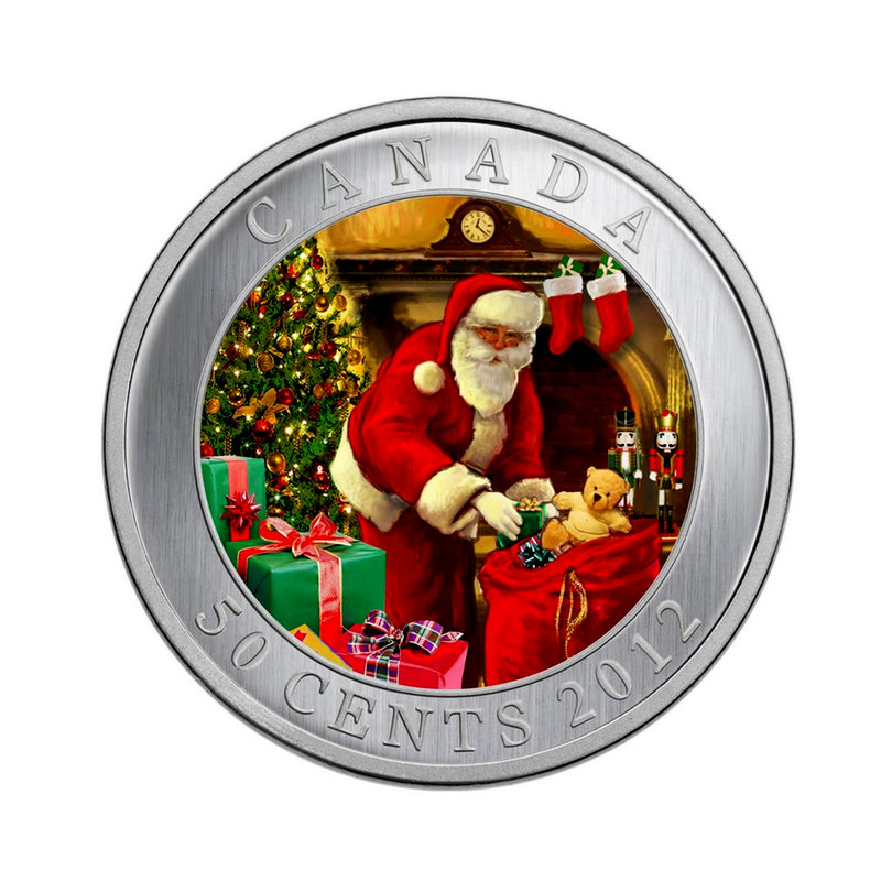 2012 Canada 50 Cent Holiday Santa's Magical Visit Lenticular Coin