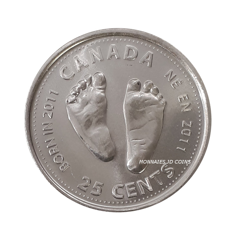 2011 Canada 25 Cents Baby's Feet  Brillant Uncirculated Coin