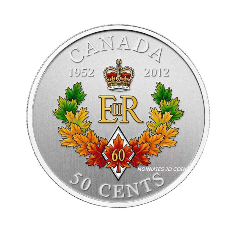 2012 Canada Queen's Diamond Jubilee 50 cents Coloured Coin
