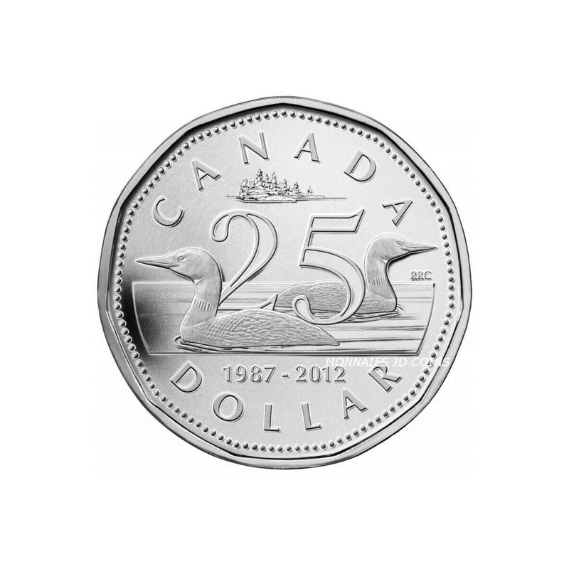 2012 Canada $1 25th Anniversary of the Loonie Fine Silver (No Tax)