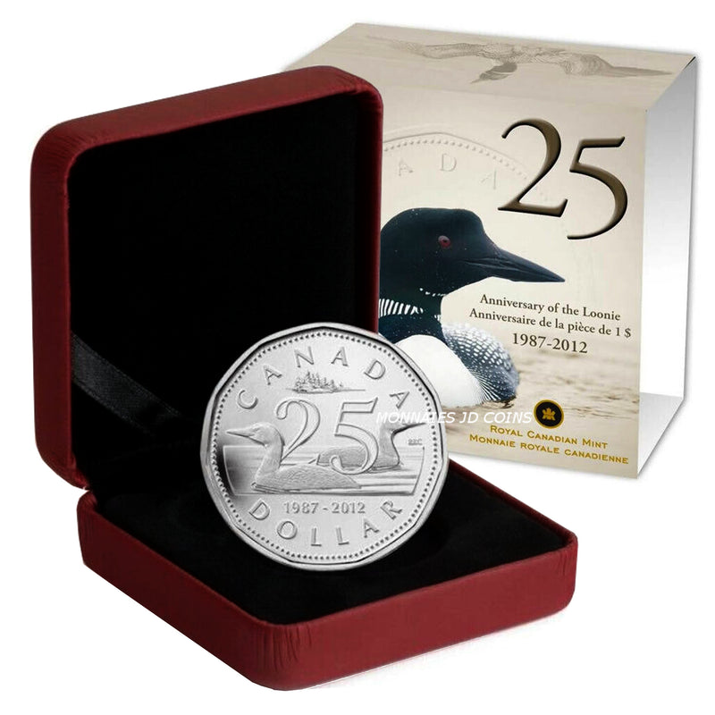 2012 Canada $1 25th Anniversary of the Loonie Fine Silver (No Tax)