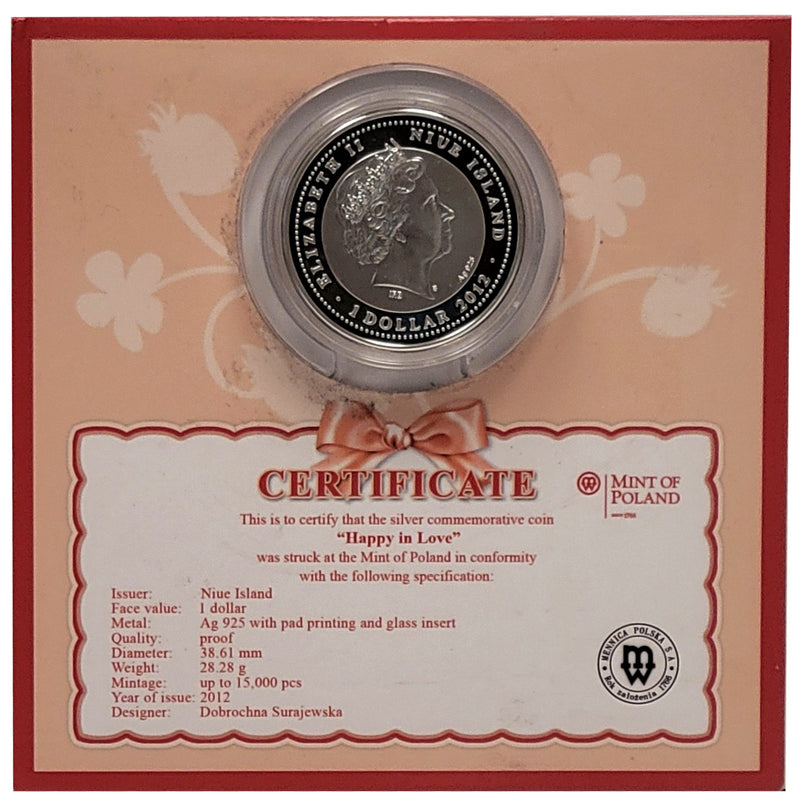 2012 Niue Island 1 Dollar Happy In Love Silver Coloured Coin