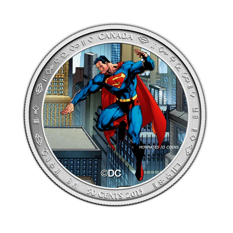 2012 Canada 50 Cent 75th Anniversary Of Superman Coin And Stamp Set