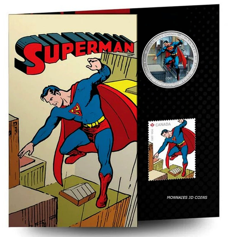 2012 Canada 50 Cent 75th Anniversary Of Superman Coin And Stamp Set