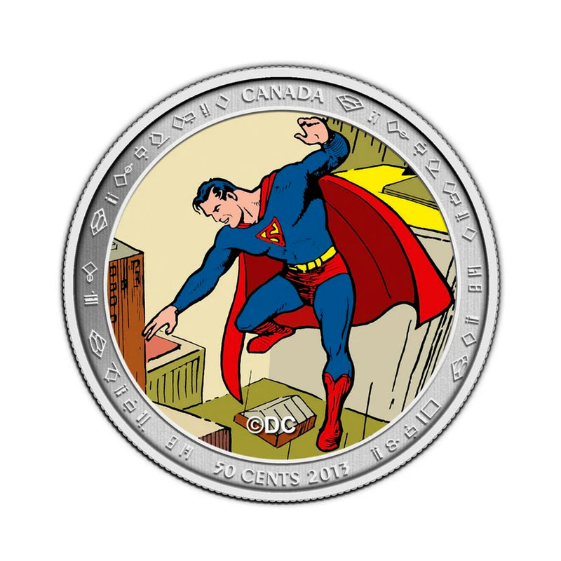 2012 Canada 50 Cent 75th Anniversary Of Superman Coin And Stamp Set