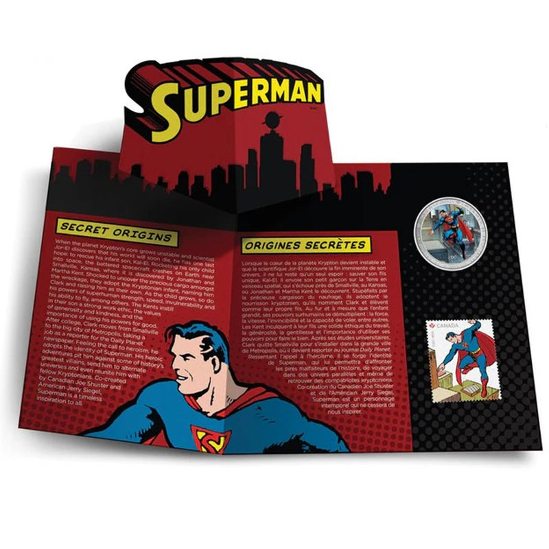 2012 Canada 50 Cent 75th Anniversary Of Superman Coin And Stamp Set