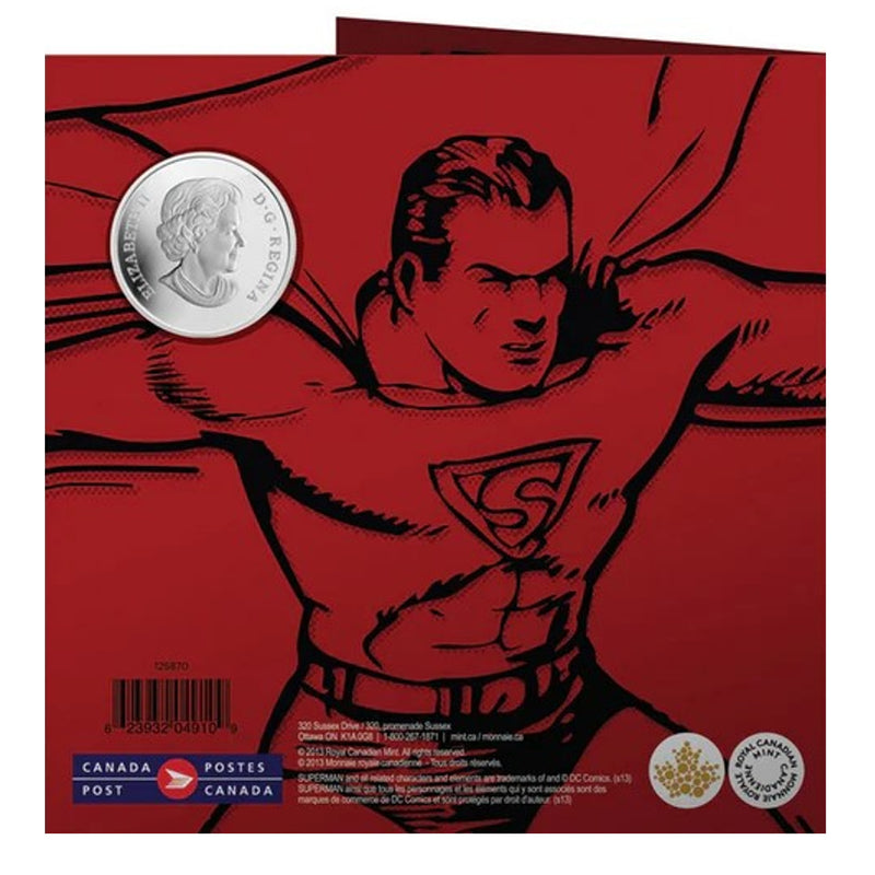 2012 Canada 50 Cent 75th Anniversary Of Superman Coin And Stamp Set