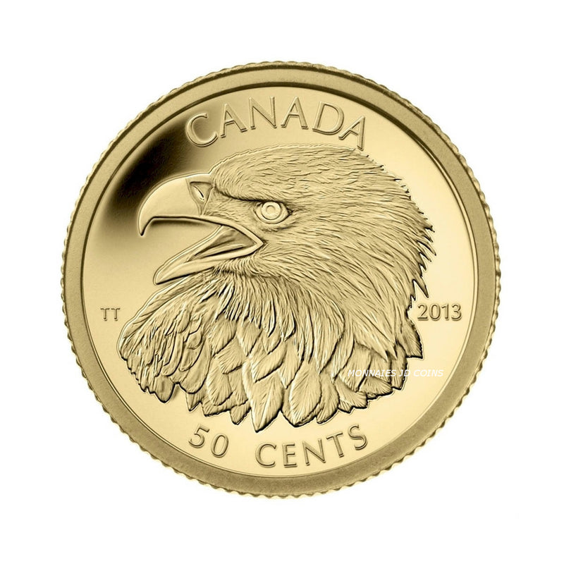 2013 Canada 50 Cent Bald Eagle 1/25oz. 9999 Pure Gold (No Tax)