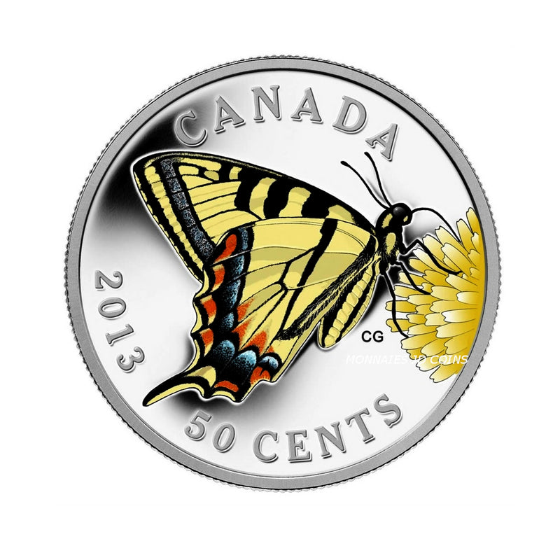 2013 Canada 50 cent Butterfly of Canada Tiger Swallowtail Silver Plated Coin