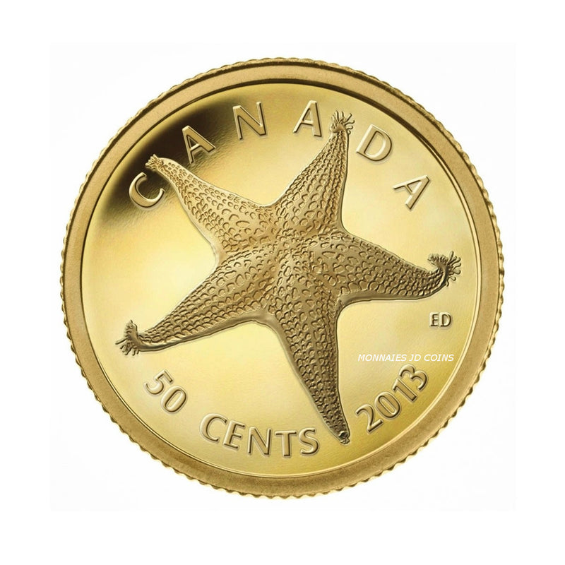 2013 Canada 50 Cent Sea Creatures Starfish 1/25oz. 9999 Pure Gold (No Tax)