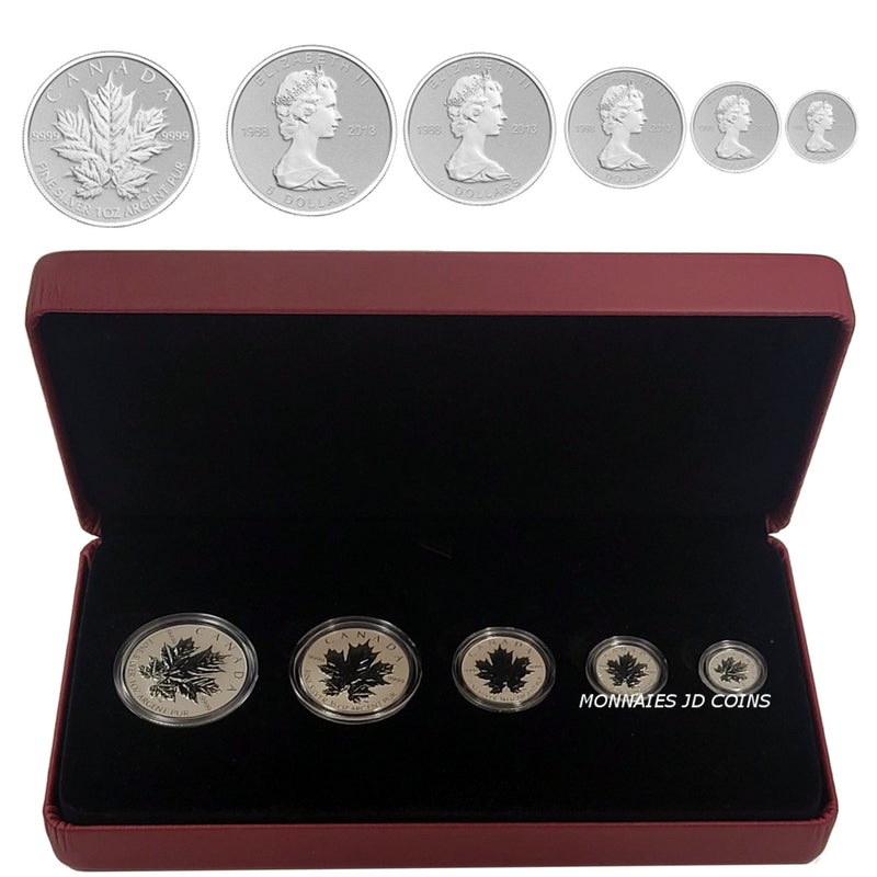 2013 Canada Silver Maple Leaf 25th Anniversary Fine Silver 99.99% Fractional Set