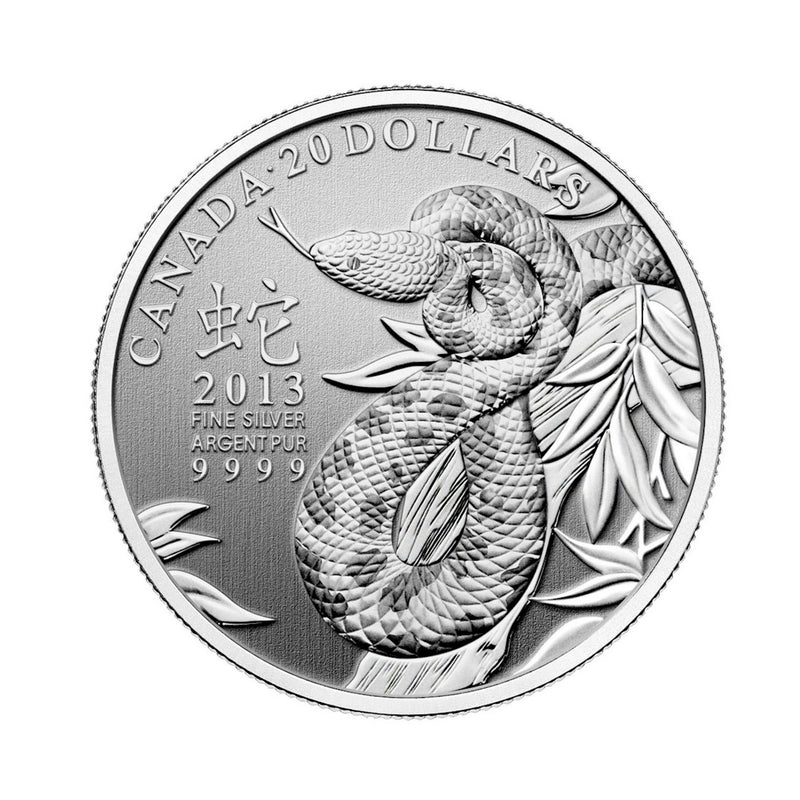 2013 Canada Year of the Snake $20 Fine Silver Coin (No Tax)