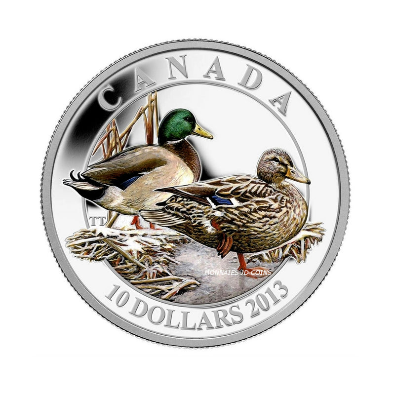 2013 Canada $10 Ducks Of Canada Mallard Fine Silver (No Tax)