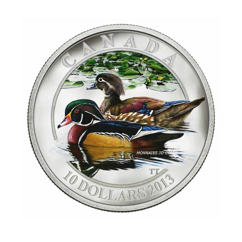 2013 Canada $10 Ducks Of Canada Wood Duck Fine Silver (No Tax)