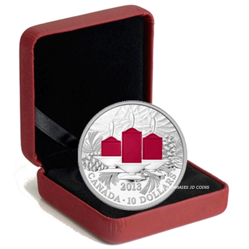 2013 Canada $10 Holiday Candles Fine Silver (No Tax)