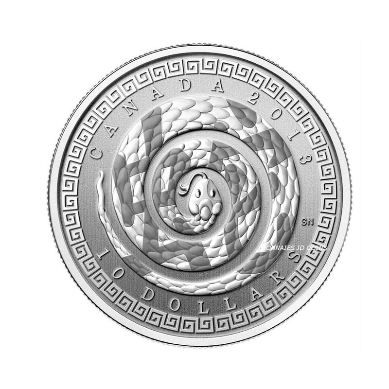 2013 Canada $10 Year of the Snake Chinese Character 1/2oz. Fine Silver (No Tax)