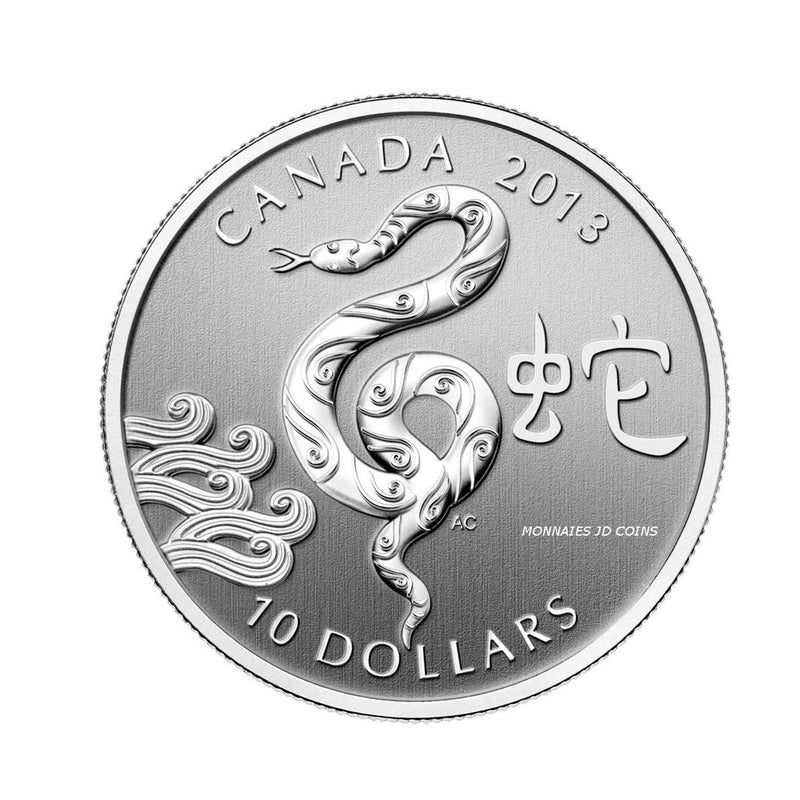 2013 Canada $10 Year of the Snake 1/2oz. Fine Silver (No Tax)