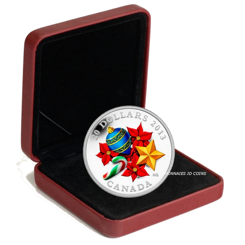 2013 Canada $20 Candy Cane Coloured Pure Silver Coin (No Tax)