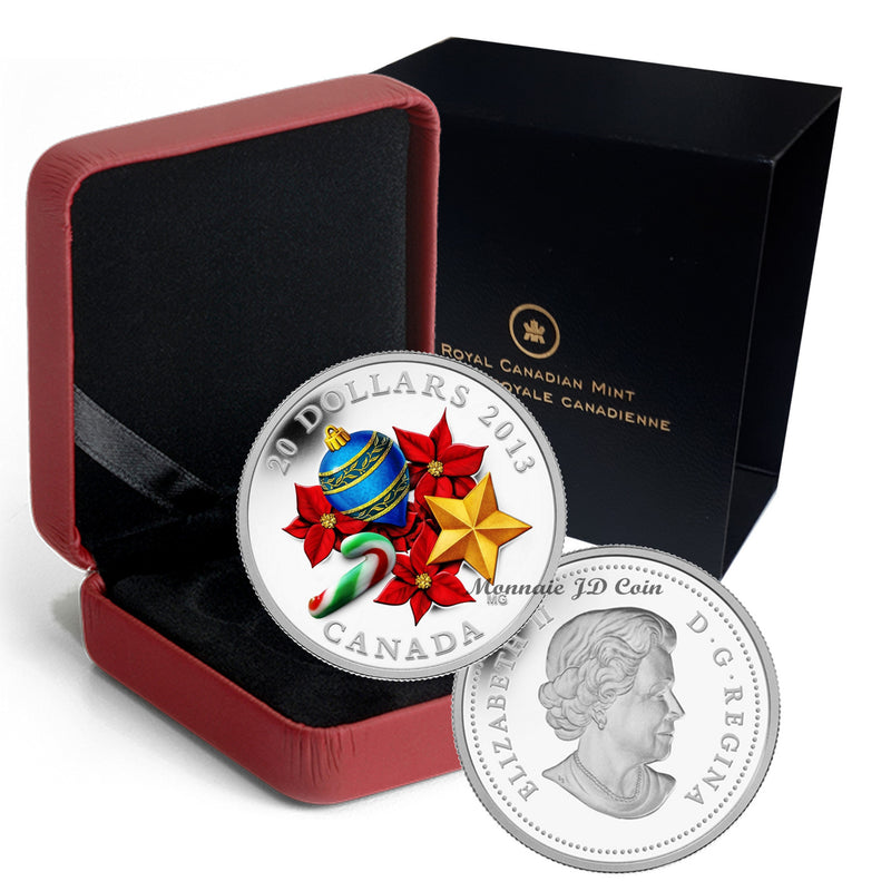 2013 Canada $20 Candy Cane Coloured Pure Silver Coin (No Tax)