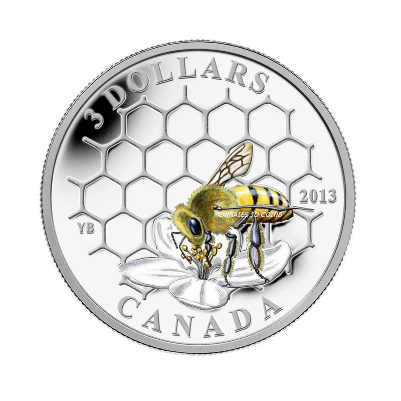 2013 Canada $3 Animal Architects Bee And Hive Fine Silver (No Tax)