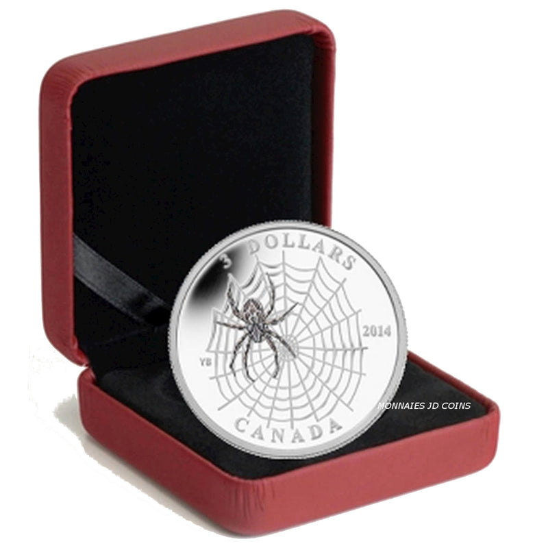 2014 Canada $3 Coin Animal Architects Spider And Web Fine Silver (No Tax)