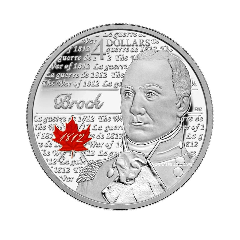 2012 Canada $4 The Heros Of 1812 Sir Isaac Brock Fine Silver (No Tax)