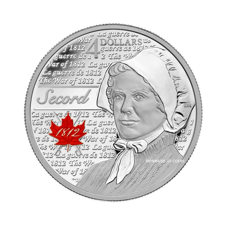 2013 Canada $4 The Heros Of 1812 Laura Secord Fine Silver (No Tax)