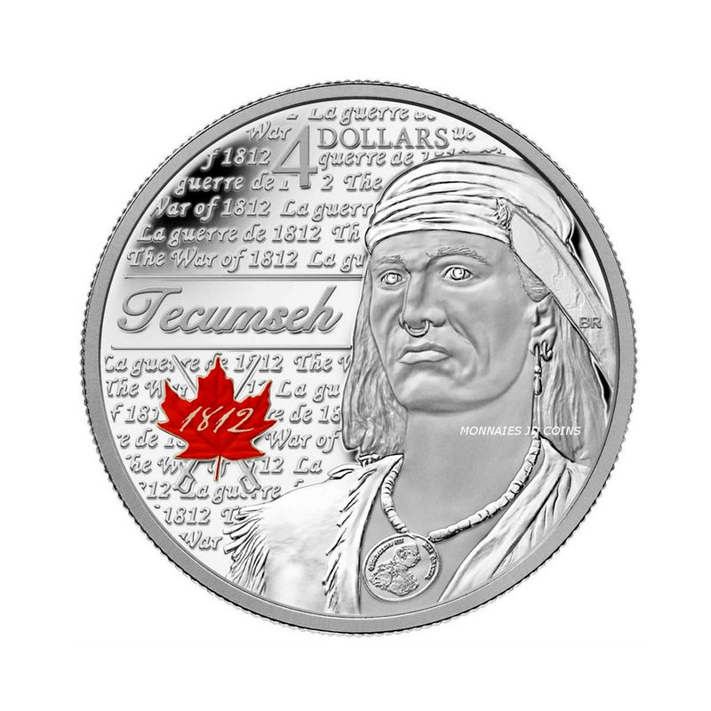 2012 Canada $4 The Heros Of 1812 Tecumseh Fine Silver (No Tax)