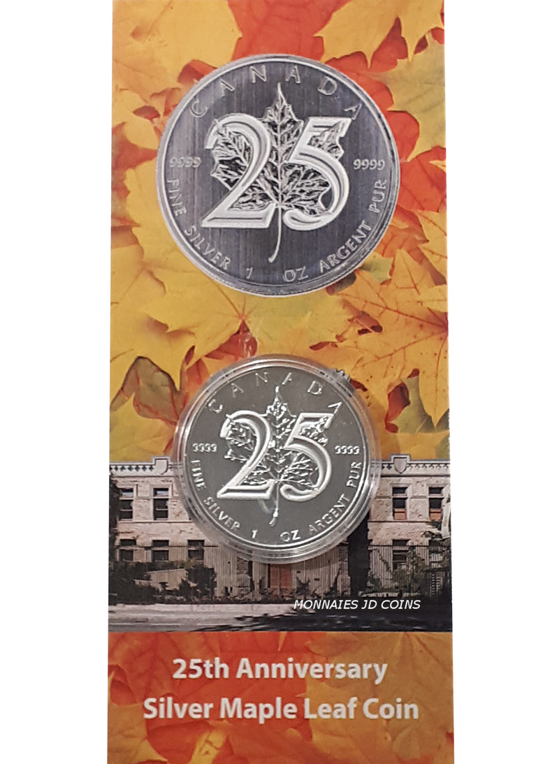 2013 Canada $5 25th Anniversary Maple Leaf 1oz  99.99% Fine Silver Coin (No Tax)
