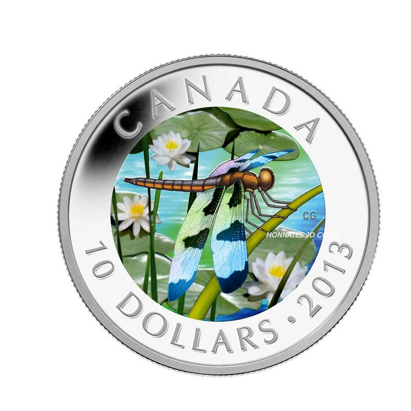 2013 Canada $10 Dragonfly Twelve Spotted Skimmer Fine Silver (No Tax)