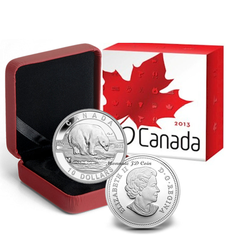 2013 Canada $10 O Canada Series The Polar Bear Fine Silver (No Tax)