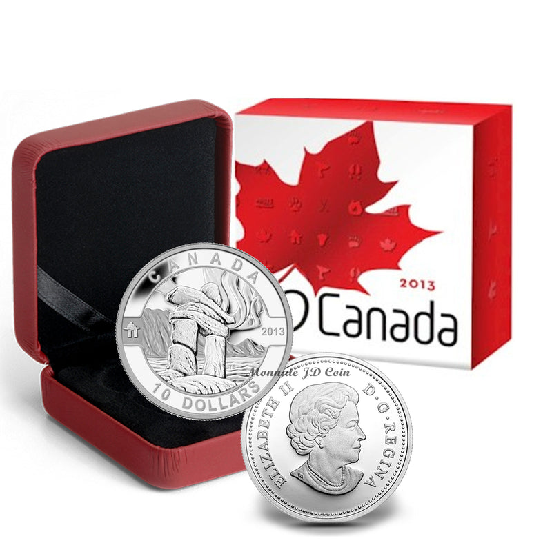 2013 Canada $10 O Canada Series The Inukshuk Fine Silver (No Tax)