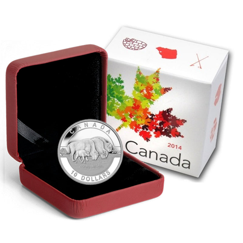 2014 Canada $10 O Canada Series Bison Fine Silver (NoTax)