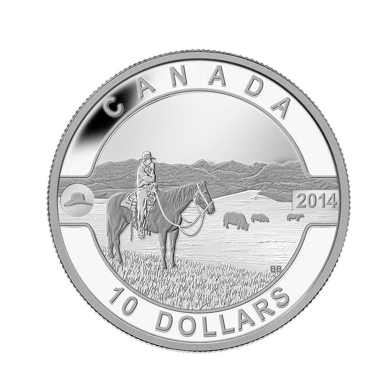 2014 Canada $10 O Canada Series The Canadian Cowboy Fine Silver (NoTax)