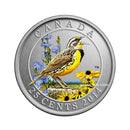 2014 Canada 25 Cents Coloured Coin Birds Of Canada The Eastern Meadowlark
