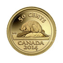 2014 Canada 50 Cent Canada's Classic Beaver 1/25oz. 9999 Pure Gold (No Tax)