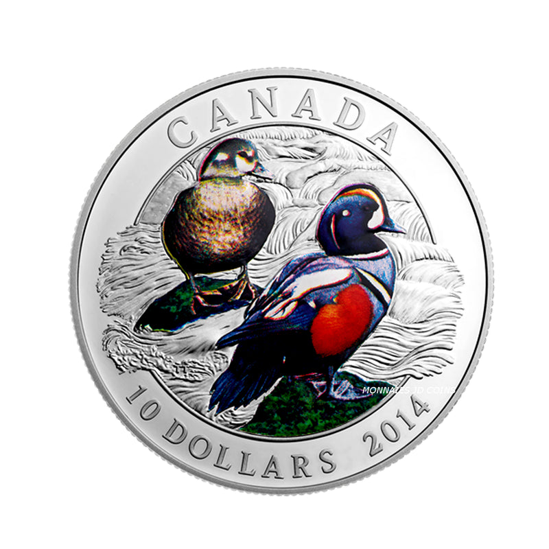2014 Canada $10 Duck Of Canada Harlequin Duck Fine Silver (No Tax)