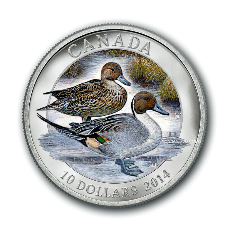 2014 Canada $10 Duck Of Canada The Northern Pintail Fine Silver (No Tax)