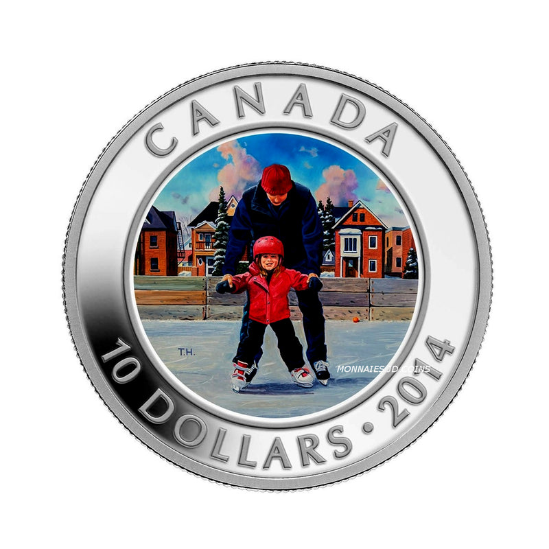 2014 Canada $10 Learning To Skate Fine Silver (No Tax)