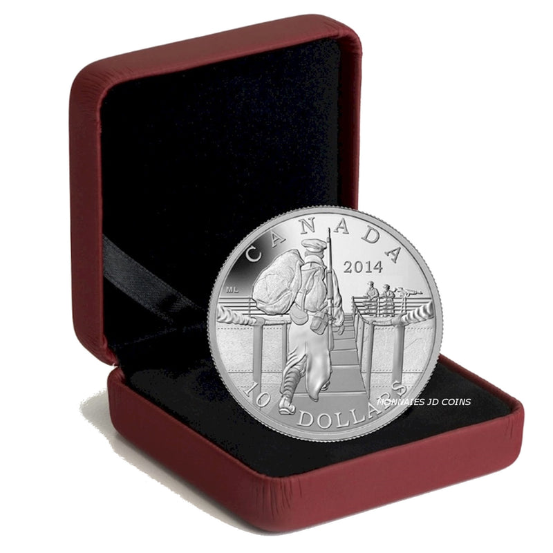 2014 Canada $10 The Mobilisation Of Our Nation Fine Silver (No Tax)