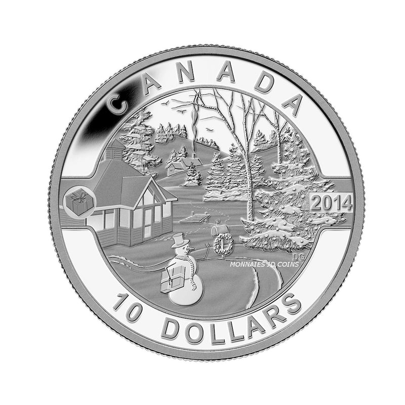 2014 Canada $10 O Canada Series Canadian Holiday Scene Fine Silver (NoTax)