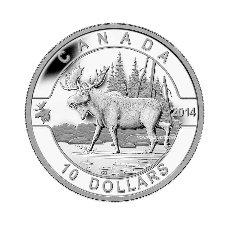 2014 Canada $10 O Canada Series Moose Fine Silver (NoTax)