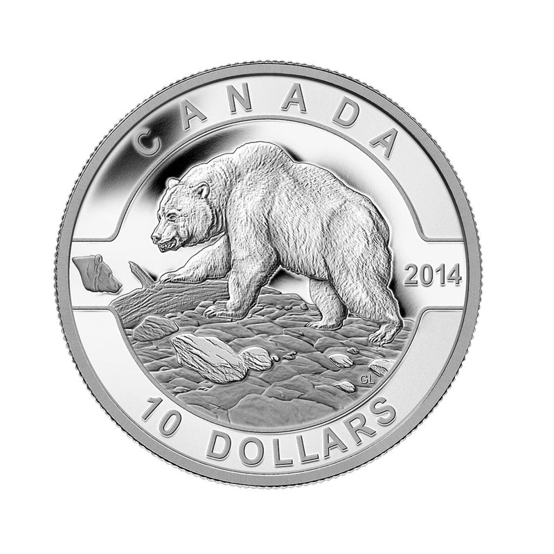 2014 Canada $10 O Canada Series Grizzly Bear Fine Silver (NoTax)