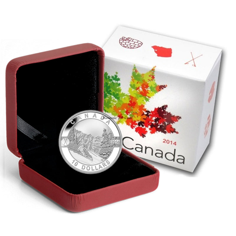 2014 Canada $10 O Canada Series Skiing Canada's Slopes Fine Silver (NoTax)