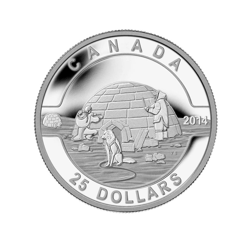 2014 Canada $25 O Canada The Igloo Fine Silver Coin