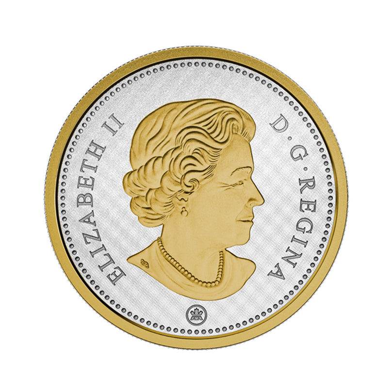 2015 Canada Big Coin 50 Cents Series 5oz Fine Silver & Gold Plated Coin