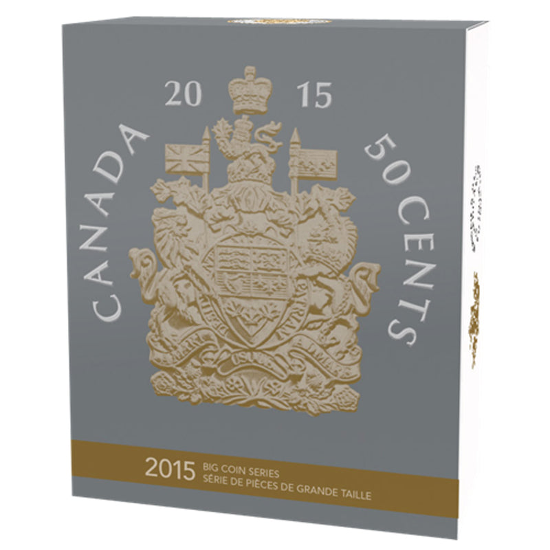 2015 Canada Big Coin 50 Cents Series 5oz Fine Silver & Gold Plated Coin