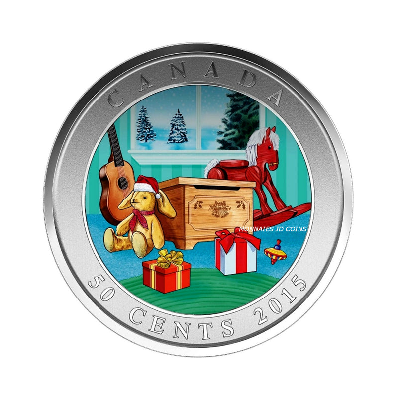 2015 Canada 50 Cent Holiday Toy Box Lenticular Coin