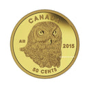 2015 Canada 50 Cent Owl 1/25oz. 9999 Pure Gold (No Tax)