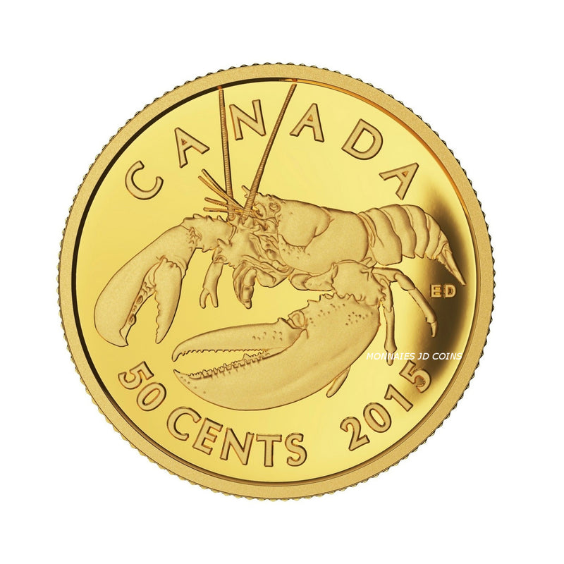 2015 Canada 50 Cent Sea Creatures Lobster 1/25oz. 9999 Pure Gold (No Tax)